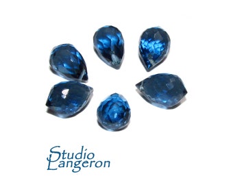 Natural Blue tourmaline Teardrop faceted Beads size 10x7 mm, Blue tourmaline Gemstone, Jewelry making, Natural Teardrop beads - 1 piece