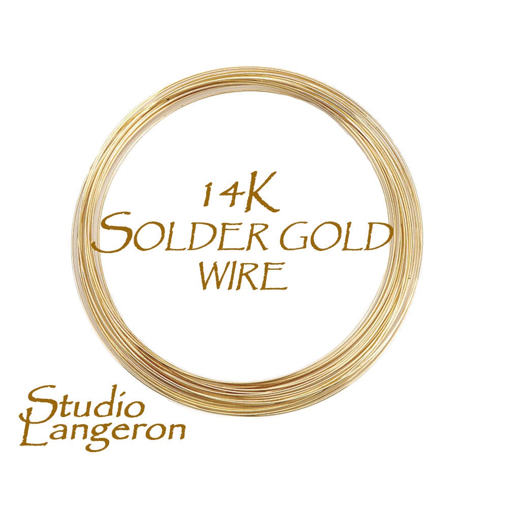 14K Solder wire yellow solid gold, solder gold, solder yellow gold, wire  gold, solder, Jewelry making, gold 14K, solid gold - 4 inch (10 cm)