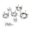 925 Sterling Silver Round 4-Prong Settings size 3.0 - 14.0 mm, Silver round basket setting, Jewelry making, Prong Settings - 1 piece product logo