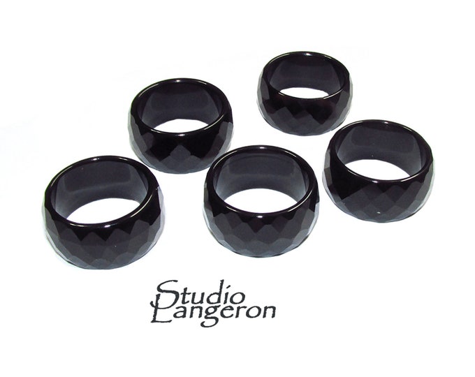Natural Black onyx band Ring, size 7.0, 7. 1/2, 8.0, 9.0, Black onyx stone ring, Band Rings, Natural Gemstone, Unisex rings, Solid gemstone
