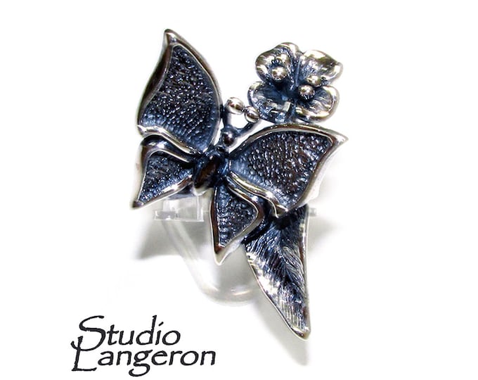 Handmade butterfly ring 925 sterling silver size 9, Handmade ring, single copy, silver ring, gemstone, sterling silver, butterfly