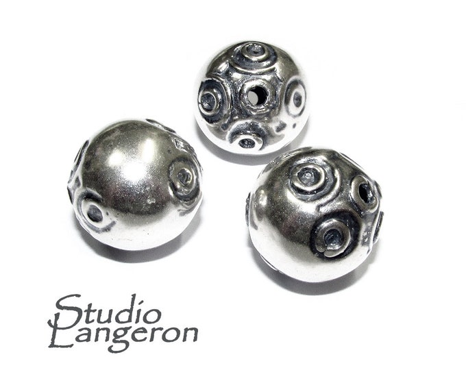 925 sterling silver handmade beads BB43, silver beads, handmade bead, Jewelry making, Large bead, decorative beads, Original beads - 1 piece