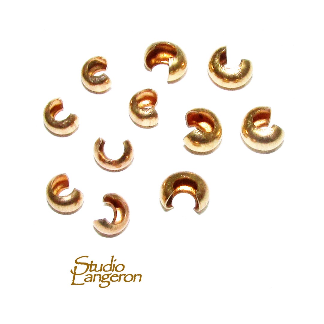 14K Gold Filled Crimp Bead Covers Size 3, 4 Mm, Gold Filled Crimp Beads, Jewelry Making, Gold