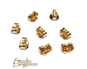 10 pcs (5 pair) 14K Gold Filled Friction Ear Nuts, Butterfly Earring Backs, Earring components, Jewelry making, Yellow gold filled