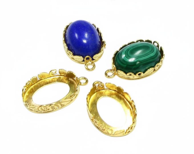 13x18 mm size 14K Yellow gold filled Oval Bezel Cup, Bezel cup, Setting, Gold Filled bezel cup, Jewelry making, Gold Filled - 1 piece