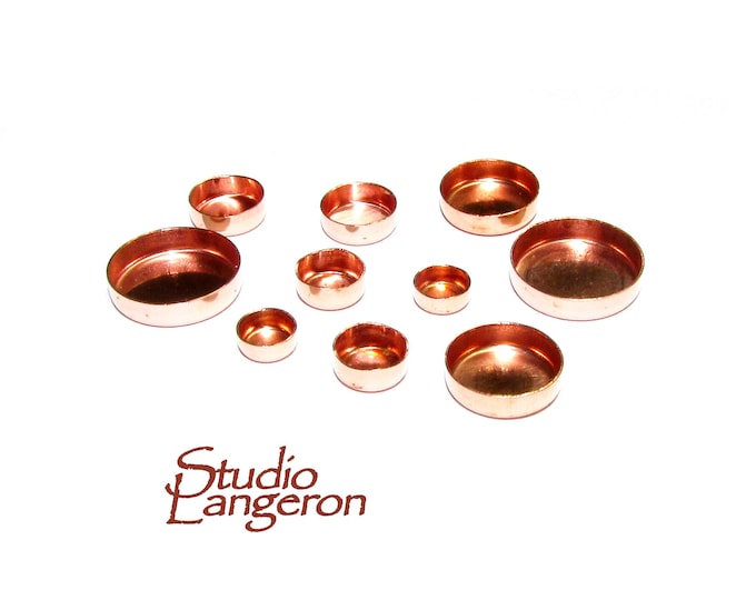 Copper Round Bezel Cups sizes 3, 4, 5, 6, 8, 10mm, Bezel cup, Jewelry making, Setting, Copper bezel cup - 1 piece