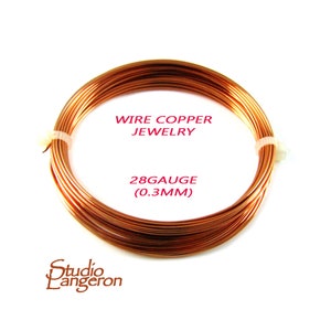 ON SALE!!! 4.5 meters (15 Feet) natural copper wire 0.3 mm 28 Gauge Wire, Wire copper Wrapping, Copper wire, Copper, Copper findings