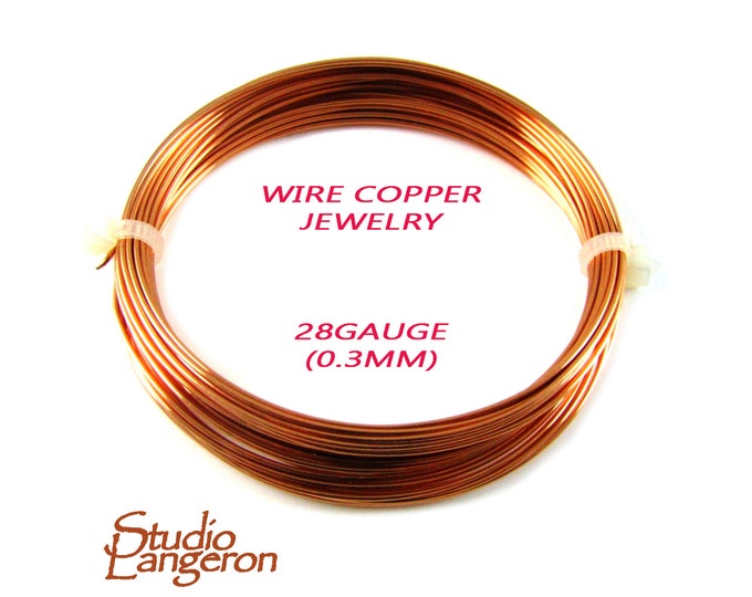 ON SALE!!! 4.5 meters (15 Feet) natural copper wire 0.3 mm 28 Gauge Wire, Wire copper Wrapping, Copper wire, Copper, Copper findings