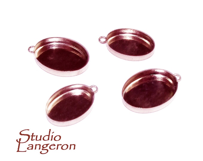 14K Rose gold filled Oval Bezel Cup size 6x8 - 13x18 mm, Oval Bezel cup, Jewelry making, Setting, Rose Gold Filled bezel cup - 1 piece