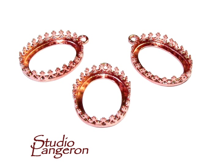 13x18 mm size 14K Rose gold filled Oval Bezel Cup, Bezel cup, Setting, Gold Filled bezel cup, Jewelry making, Gold Filled - 1 piece