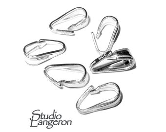 Colgante pequeño de plata de ley 925 con cierre a presión, tamaño 8 x 3 mm, para la fabricación de joyas, cierre a presión de plata, enganche de plata, accesorios para enganches - 1 pieza