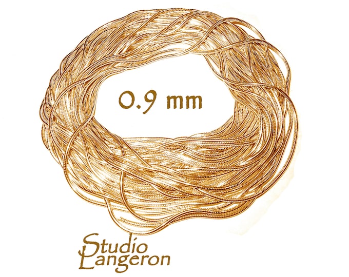 14/20 gold filled beading snake chain thickness 0.9mm, beading chain, Gold filled chain, Jewelry making, beading chain - 1 Ft (30 cm)