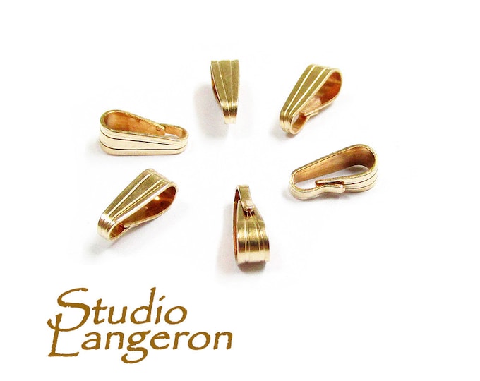 14K yellow gold filled Snap-On Pendant Bail size 8.5x2.5 mm, Gold filled Bail, Jewelry making, Bail findings, 14K Gold filled - 1 piece