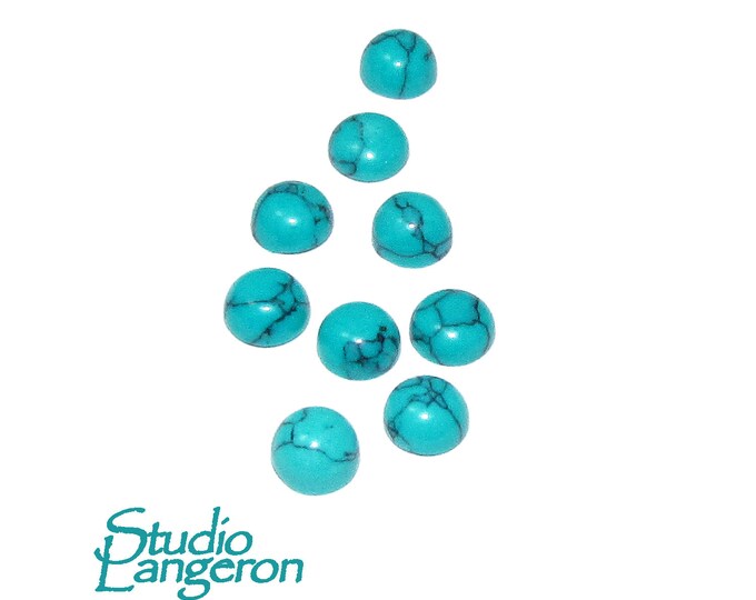 4 mm Turquoise Cabochon Natural Gemstone Calibrated Size, Turquoise Gemstone, Natural gemstone, Round cabochon, Jewelry making - 1 piece