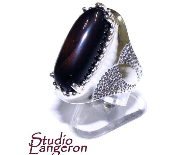 Statement Rauch topaz ring 925 sterling silver size 7 1/2, handmade ring, single copy, unique design, Rauch topaz, silver ring, gemstone