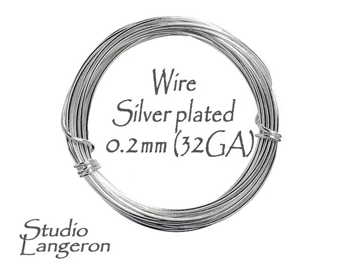 9.0 meters (30 Feet) Silver Plated wire 0.2 mm (32 Gauge), Non Tarnish, Wire Wrapping, Silver Plated wire, Jewelry making