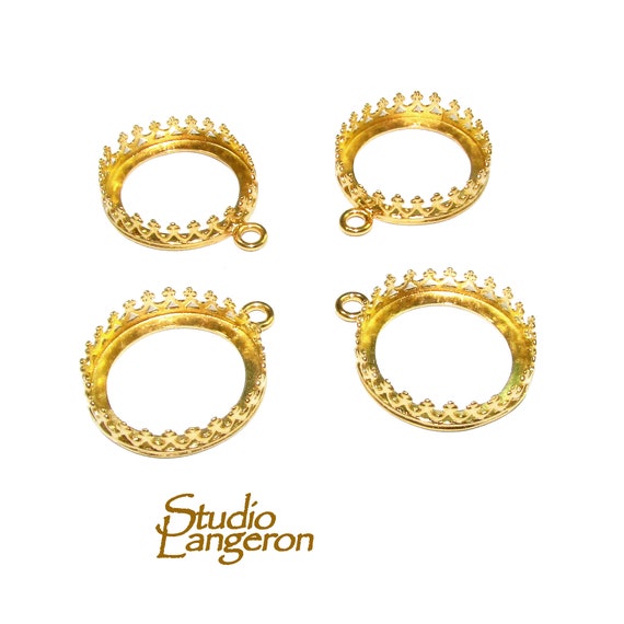 18 mm size 14K Yellow gold filled Round Bezel Cup, Bezel cup, Setting, Gold  Filled bezel cup, Jewelry making, Gold Filled piece