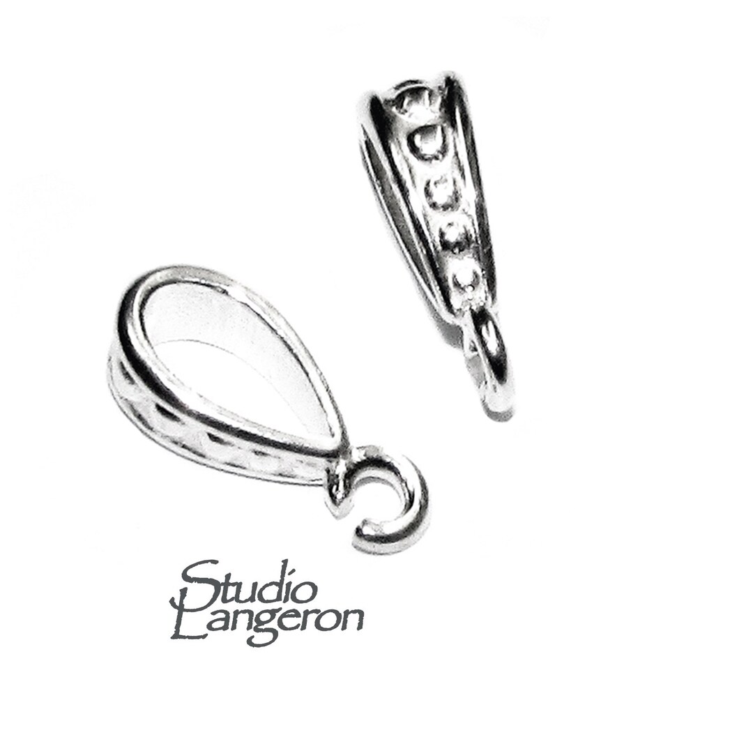 925 Sterling Silver Decorative Pendant Bails With Loop, Sterling Silver ...