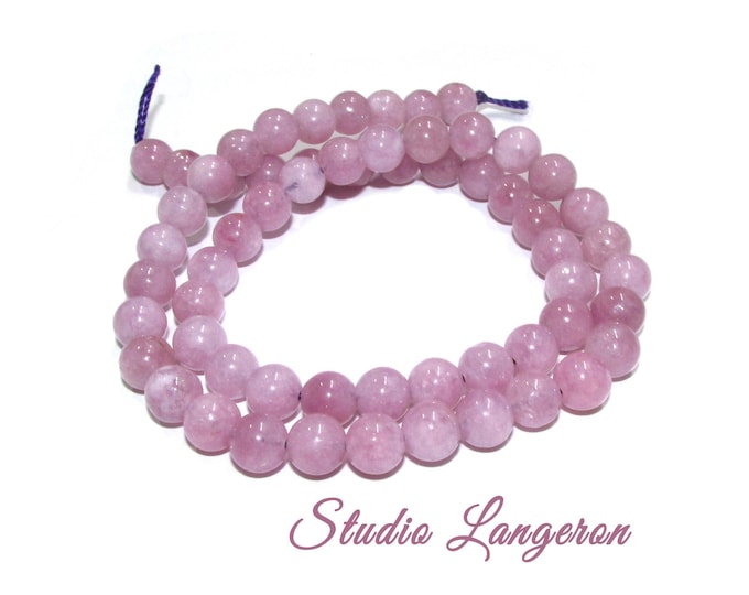 SALE!  Natural Kunzite Gemstone Round Beads size 6mm 1 strand 38cm (15 inch) long, Natural Kunzite, Jewelry making - 1 strand