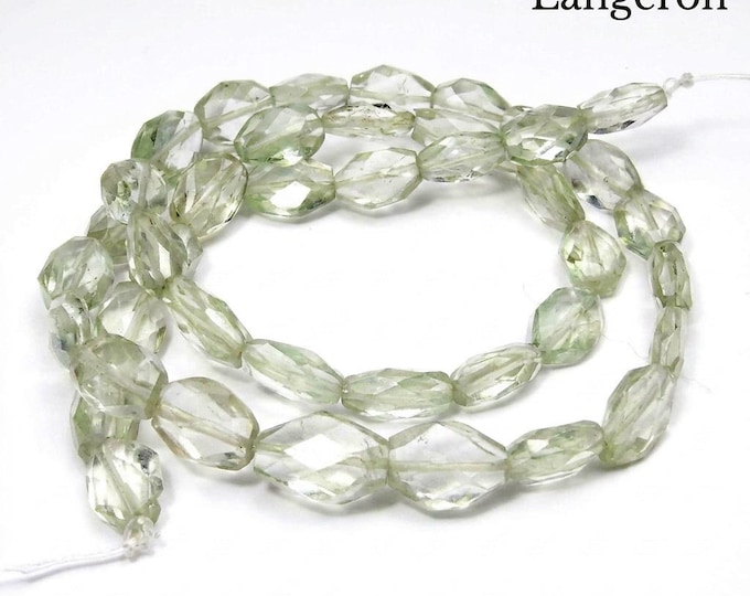 SALE!  Natural Green Amethyst Gemstone oval Beads 7x9mm 1 strand 29cm (11 inch) long, Natural green Amethyst, Jewelry making - 1 strand