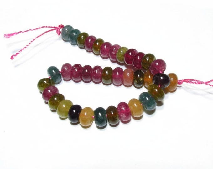 SALE!  Natural Tourmaline Beads Rondelle 5x8mm 1 strand 20cm long (About 35 beads), Natural tourmaline, Jewelry making - 1 strand