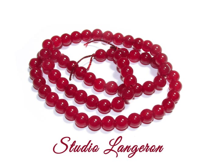SALE!  Natural Ruby Beads round 6mm 1 strand 38cm long (About 62 beads), Natural Ruby, Jewelry making - 1 strand