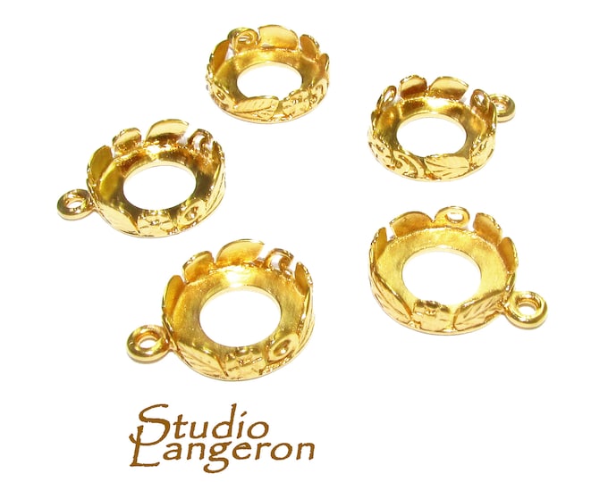 10 mm size 14K Yellow gold filled Round Bezel Cup, Bezel cup, Setting, Gold Filled bezel cup, Jewelry making, Mounting - 1 piece