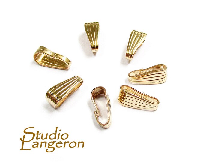 14K yellow gold filled Snap-On Pendant Bail size 11.0x4.5 mm, Jewelry making, Bail gold filled, Bail findings, Bail Gold filled - 1 piece
