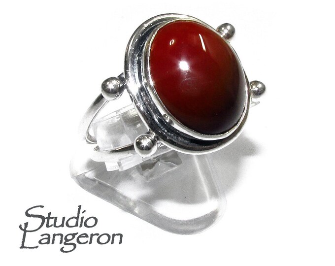 Statement Natural opal ring 925 sterling silver size 8 1/2, Handmade ring, single copy, sterling silver, Brown opal, silver ring, gemstone