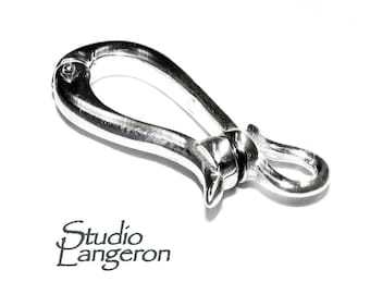 925 Sterling Silver Hook Eye Magnetic Large Clasps, Silver clasp, Magnetic clasp, Hook eye clasp, Sterling silver, Jewelry making - 1 piece