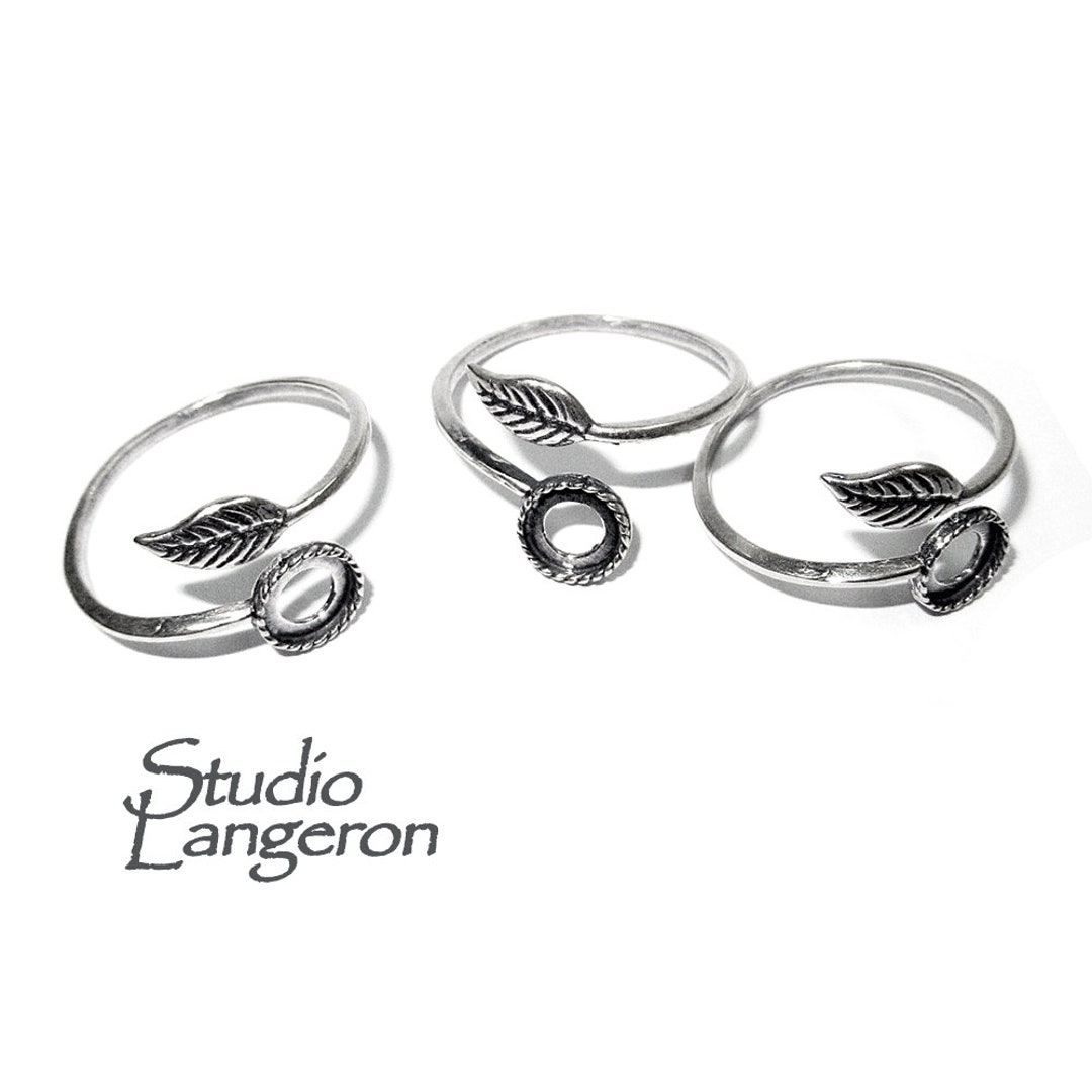 925 Sterling Silver Open Blank Ring With Bezel Cup 6 Mm, Silver Ring ...