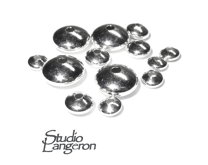 925 sterling silver saucer beads size 3.0-12.0 mm Silver saucer beads Saucer beads Silver findings beads 925 Sterling silver - 1 piece