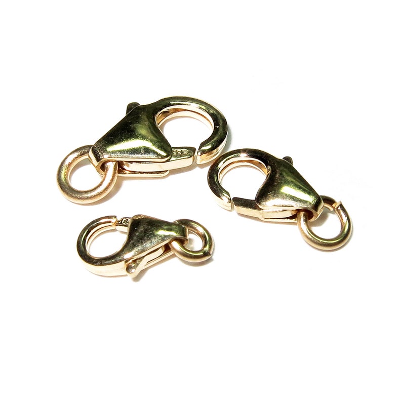 14K Yellow Solid Gold Teardrop Lobster Clasp Size 7 8 10 12 Etsy