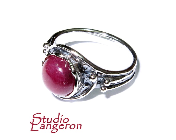 Statement African ruby ring 925 sterling silver size 6, Handmade ring, single copy, 925 sterling silver, Natural African ruby, gemstone
