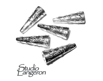 925 Sterling silver Bead Cones, Beading cones, Cones, Sterling silver, Jewelry making, Lariat, End caps, Silver cone - 1 pair (2 piece)