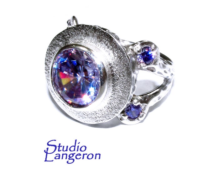 Lavender Amethyst statement ring 925 sterling silver size 7, handmade ring, sterling silver ring, Amethyst, silver ring, gemstone, ring