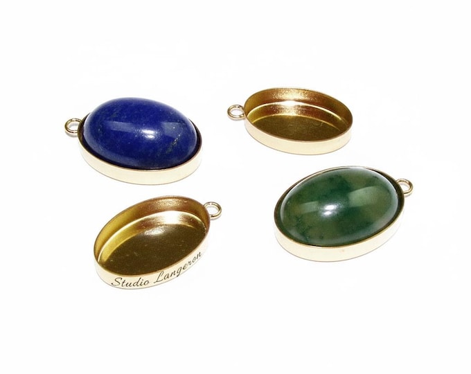 14K Yellow gold filled Oval Bezel Cup size 6x8 - 18x25 mm, Oval Bezel cup, Jewelry making, Setting, Gold Filled bezel cup - 1 piece