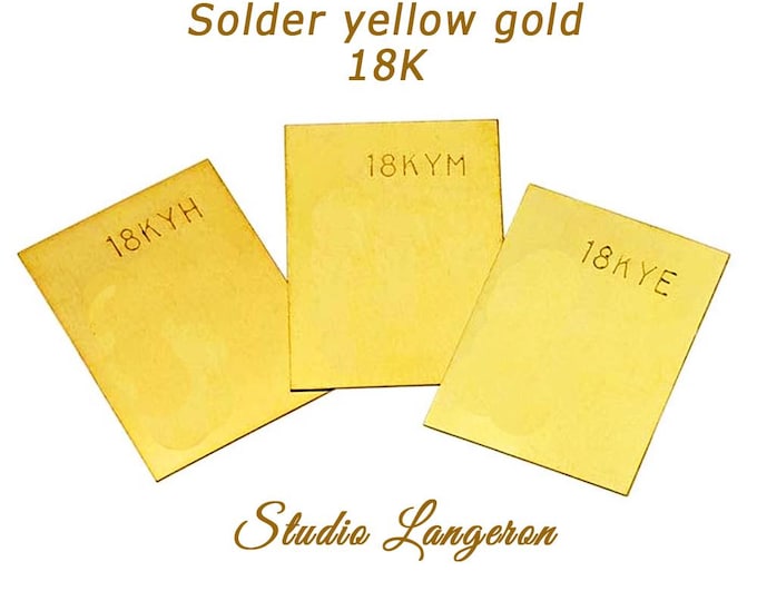 1 gram 18K Yellow Gold Sheet Solder easy, medium, hard, Jewelry making, solder gold 18K, sheets gold