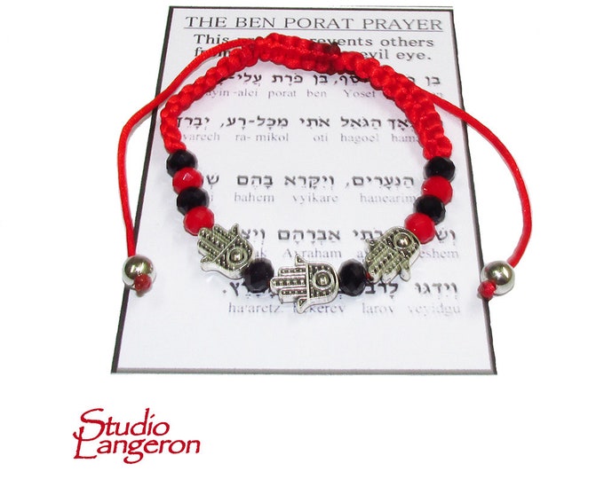 Red string bracelet Red bracelet with prayer Jerusalem Judaism Red string from Israel Ben Porat prayer Jerusalem Israel Evil eye