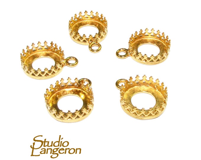 10 mm size 14K Yellow gold filled Round Bezel Cup, Bezel cup, Setting, Gold Filled bezel cup, Jewelry making, Gold Filled - 1 piece