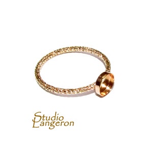14K Yellow gold filled blank ring with bezel cup 5 mm size 4, 5, 6, 7, 8, 9, 10, Jewelry making, Gold filled ring, bezel cup - 1 piece