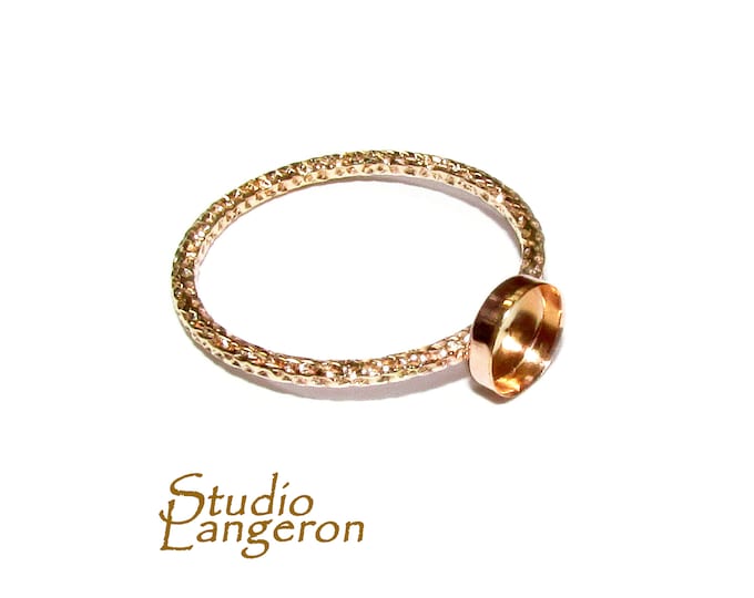 14K Yellow gold filled blank ring with bezel cup 5 mm size 4, 5, 6, 7, 8, 9, 10, Jewelry making, Gold filled ring, bezel cup - 1 piece