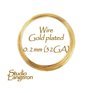 9.0 meters (30 Ft) Gold Plated wire 32 Gauge, Wire, Wire Wrapping, Yellow Gold Plated wire, Gold Plated, Yellow Gold Plated, Jewelry making