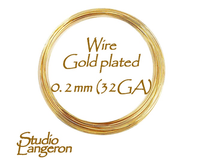 9.0 meters (30 Ft) Gold Plated wire 32 Gauge, Wire, Wire Wrapping, Yellow Gold Plated wire, Gold Plated, Yellow Gold Plated, Jewelry making