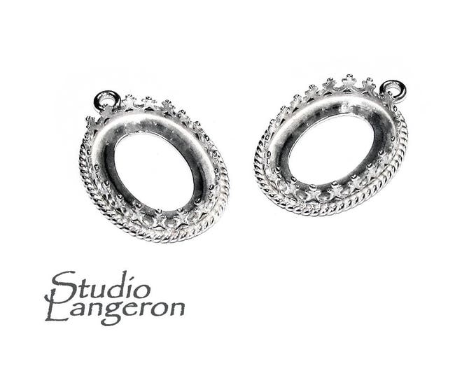 925 sterling silver blank pendant with setting 13х18 mm, pendant silver, base pendant, bezel cup, Jewelry making, setting - 1 piece