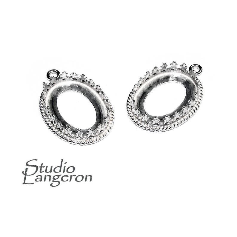 925 sterling silver base pendant with setting 13х18 mm Etsy
