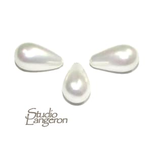 Perla de concha de mar natural Cuentas semiperforadas en forma de lágrima tamaño 15x8 mm, Perlas de concha natural a juego Perlas semiperforadas, Fabricación de joyas - 1 pieza