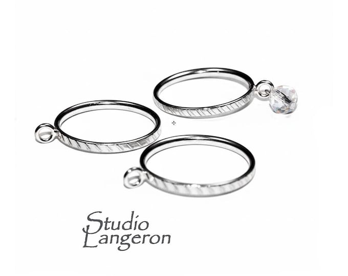 925 sterling silver texture blank ring with loop size 5, 6, 7, 8, silver ring, base ring, Jewelry making, ring mounting - 1 piece