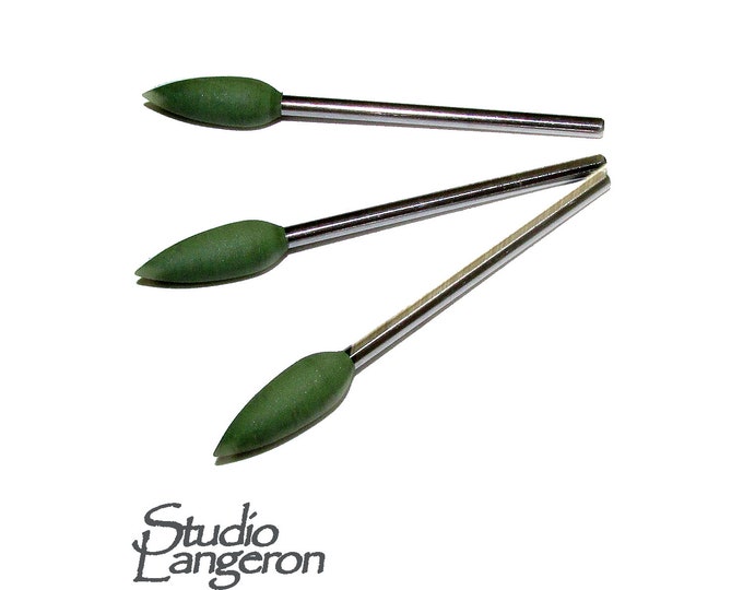 Green Rubber Silicone Cone Polishers, Jewelry tools, Coarse grit, Jewelry making - 1 piece