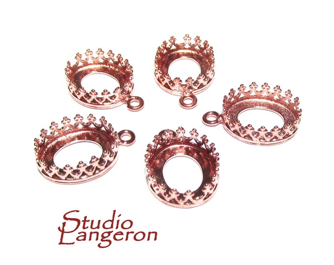 10x12 mm size 14K Rose gold filled Oval Bezel Cup, Bezel cup, Setting, Gold Filled bezel cup, Jewelry making, Rose Gold Filled - 1 piece